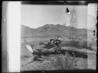 Army airplane wreck at Red Mountain, California (?), 1937