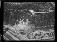 Aerial view of Elysian Park landslide, Los Angeles, 1937