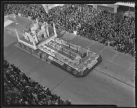 Santa Barbara's "Taj Mahal" float at the Tournament of Roses Parade, Pasadena, 1939