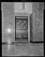 Elevator in the new Federal Building, Los Angeles, 1939