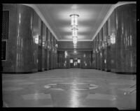 Elevator lobby in the new Federal Building, Los Angeles, 1939