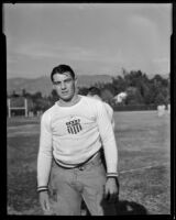 Monk Moscrip, All-American Stanford football player, Pasadena vicinity, circa 1934