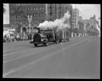 Forty and Eight box car driven in Armistice Day parade, San Diego, 1941