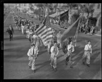 Local Chinese organizations march in United Nations parade, Los Angeles, 1943