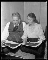 Pauline Lord, actress, with an unidentified man, circa 1935