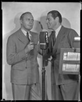 Jack Benny, radio show host, with Michael Bartlett, baritone and actor, 1935