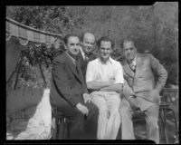 Joseph Schildkraut, actor, sitting with three other men, circa 1934
