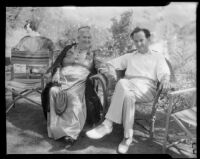 Joseph Schildkraut, actor, sitting with his mother, Erna Schildkraut, circa 1934