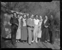 Joseph Schildkraut, actor, posing with a group, circa 1934