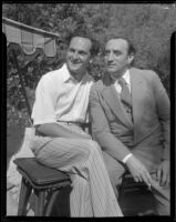 Joseph Schildkraut, actor, posing with another man, circa 1934