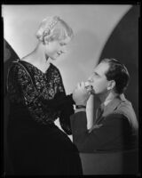 Joseph Schildkraut, actor, kissing the hand of his wife, Marie, circa 1934
