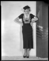Virginia Pine, actress, modeling an outfit, circa 1934-1935