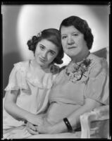 Edith Fellows, actress, with her grandmother, Elizabeth Lamb Fellows, 1936