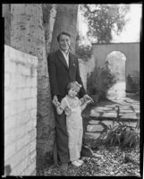 Victor Jory, actor, with his daughter, Jean, 1936
