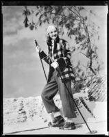 Marian Marsh, actress, on skis, circa 1935-1939