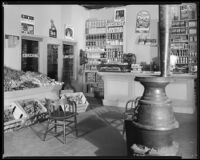 Grocery store set for Charlie Murray and George Sidney film, circa 1930-1934