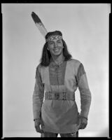 Jay Silverheels in costume as Chief Tecumseh from Brave Warrior, circa 1952