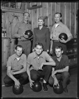 Columbia Pictures bowling team, Los Angeles, 1940s