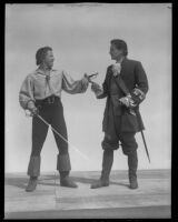Louis Hayward and John Sutton, as Hilary Evans and Dr. Peter Blood, in Captain Pirate, circa 1952