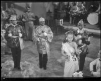 Janet Blair dancing in front of three musicians in Two Yanks in Trinidad, 1941