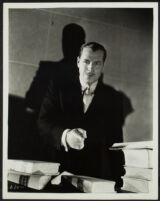 Jack Holt as Matthew Mitchell, a criminal defender, in The Defense Rests, 1934
