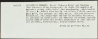 Press tag describing a scene from The End of the Affair, circa 1955