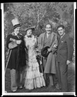 W. C. Fields, Catharine Doucet, Adolphe Menjou and director A. Edward Sutherland during the production of Poppy, copy print, 1936 [rephotographed] 1939-1952