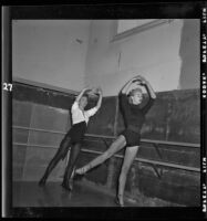 Betty Garrett and Janet Leigh in dance rehearsals for My Sister Eileen, 1954