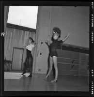 Betty Garrett and Janet Leigh in dance rehearsals for My Sister Eileen, 1954