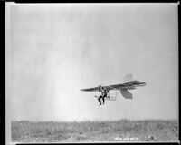 Man flying in a glider (possibly during the filming of Gallant Journey), copy print, 1946