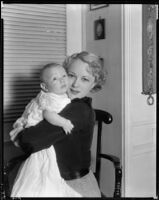 Sally Eilers, actress, with her infant son, Harry Joe Brown, Jr., 1934