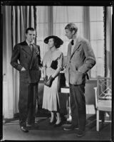 Bruce Cabot, actor, with a woman and a man, circa 1933-1939