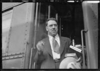 Maxwell Anderson, writer, on a train, circa 1932