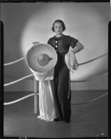 Geneva Mitchell, actress, holding a sombrero, circa 1931-1936