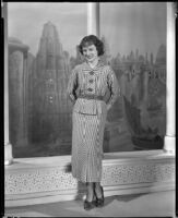 Sheila Mannors, actress, modeling a dress, 1934