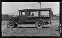 Truck and air compressor for soil sampling at the Citrus Experiment Station, Riverside, 1930