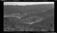 Panoramic view of the canyon after the failure of the Saint Francis Dam, San Francisquito Canyon (Calif.), 1928