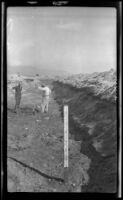 Canal or reservoir (?) in a remote area, southern California, circa 1929