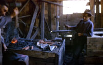 Chile (Curicó) - Fundo Curicó, blacksmith with adolescent, between 1966-1967