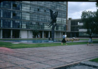 Mexico (Ciudad de México, D.F.) - Universidad Nacional Autónoma de México (UNAM), Escultura de Prometeo-Quetzalcóatl en la Facultad de Ciencias (1954), photographed between 1960-1964
