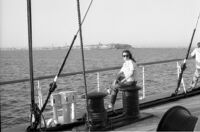 Woman on the deck of a boat, Mumbai (?) (India), 1963