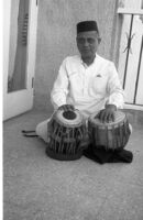 K. Kumthekar, playing a tabla, Mumbai (India), 1963