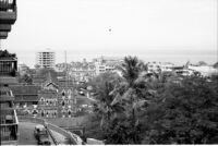 N63 Black and White Negatives: Frame 086   [Panoramic overview towards ocean, Mumbai?]