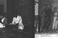 Left: Ramachandra Babaji Salukhe (shehnai), (?) (surpeti), right: Tamasha party, Kolhapur (India), 1963