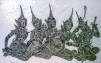 Early String Ensemble. Stone rubbing from temple. Thon, Rammama, Kracha pi, So sam sai