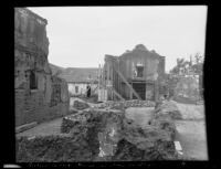 Ruins of the church at the San Diego Mission under restoration, San Diego, 1919