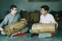 UCLA Study Group: playing Balinese drums