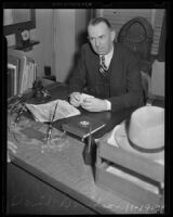 David Davidson, new Chief of Police, Los Angeles, 1938